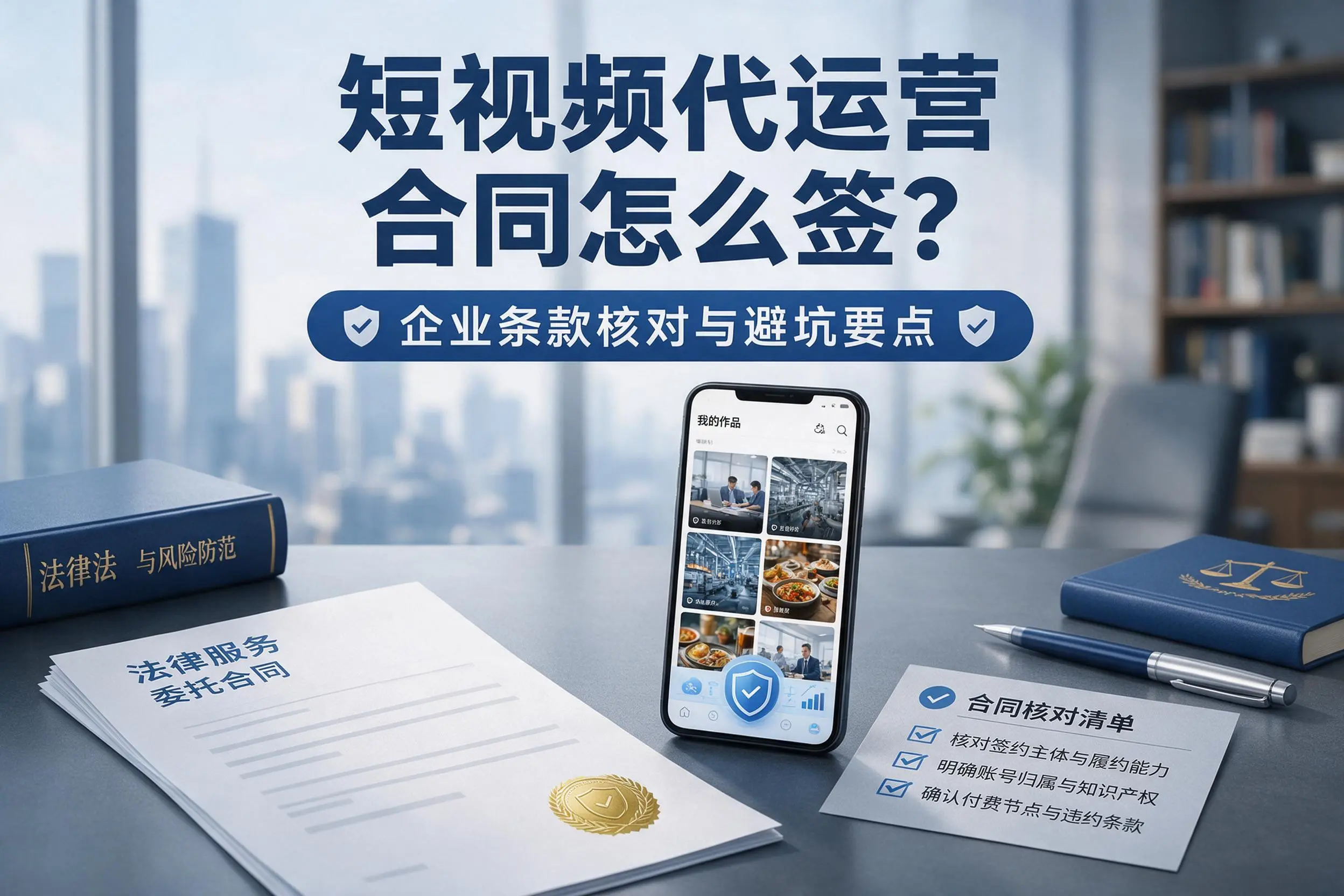短视频代运营合同怎么签?万宁企业条款核对与避坑要点