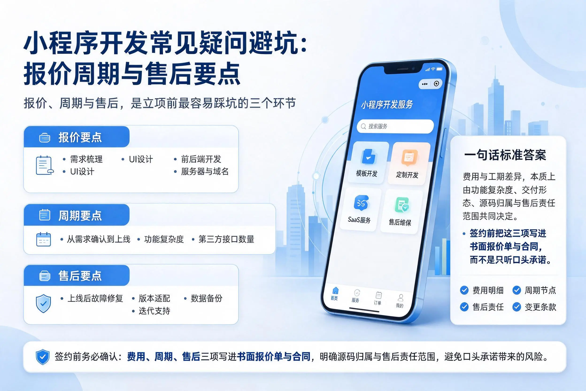 万宁小程序开发常见疑问避坑：报价周期与售后要点