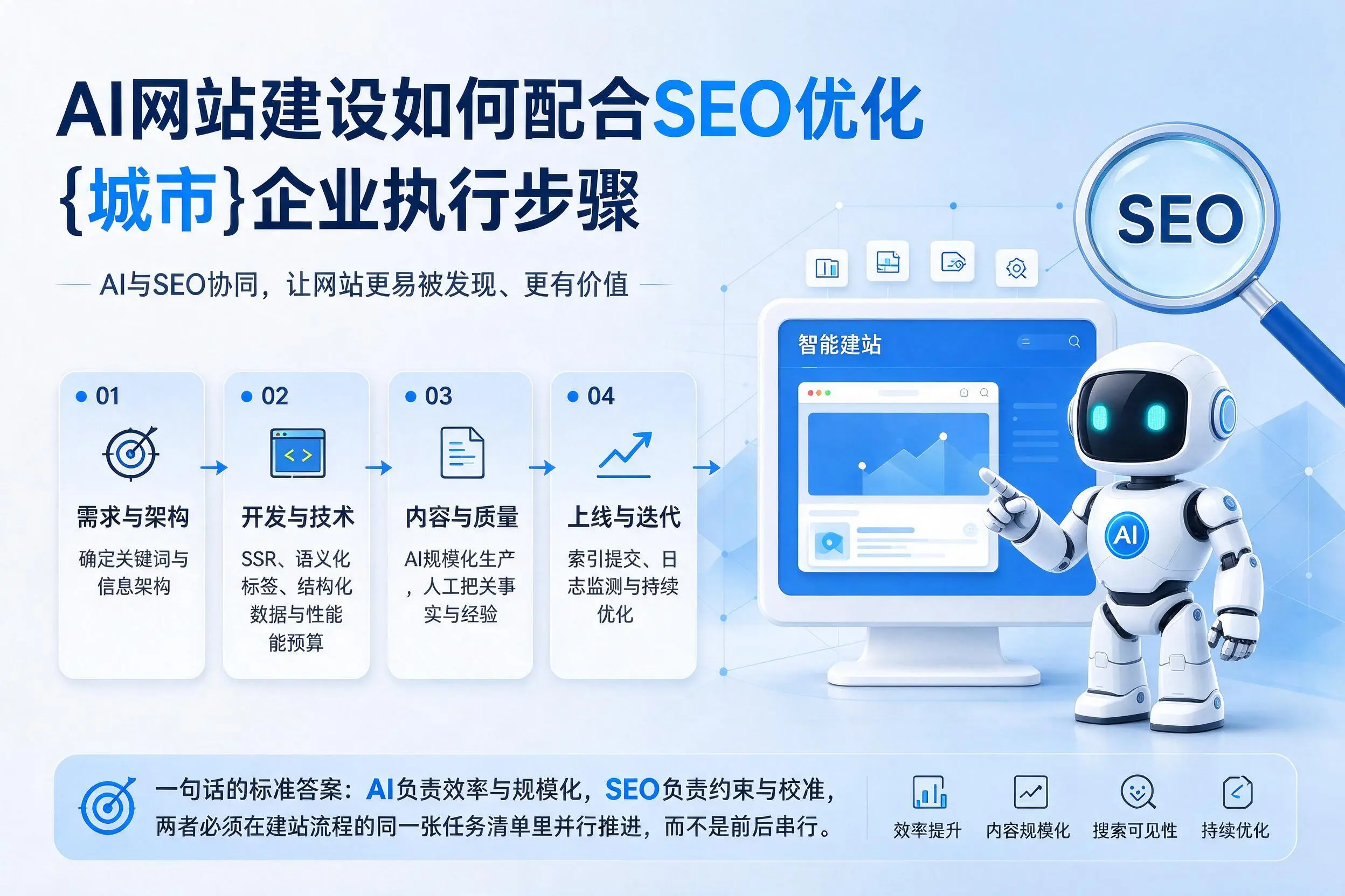 AI网站建设如何配合SEO优化,万宁企业执行步骤