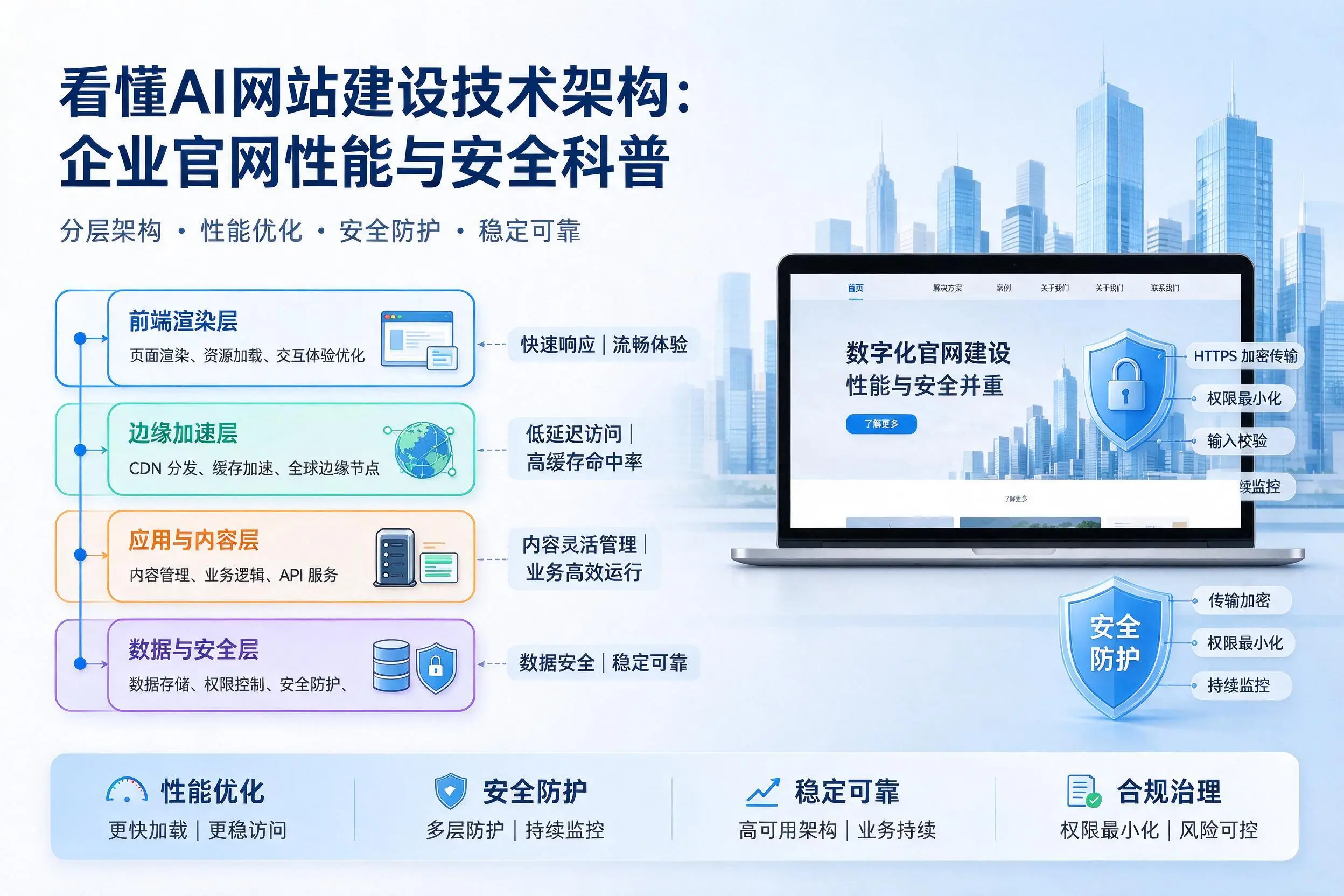 看懂AI网站建设技术架构:万宁企业官网性能与安全科普