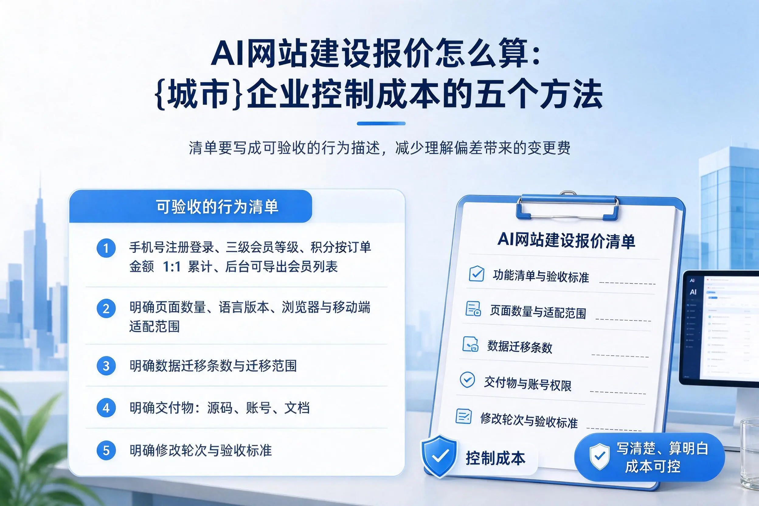 AI网站建设报价怎么算：万宁企业控制成本的五个方法